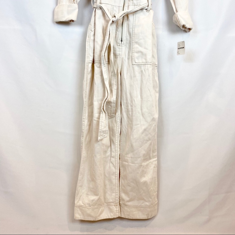 NWT Free People Charlie Coveralls Jumpsuit Ivory - Picture 6 of 13